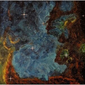 Acrylic Painting of a part of the Seahorse Nebul